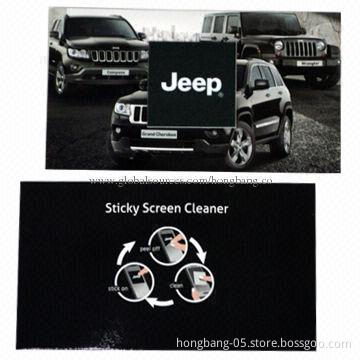 Sticky Mobile Phone Screen Cleaner with Offset Printing, Customized Sizes Accepted